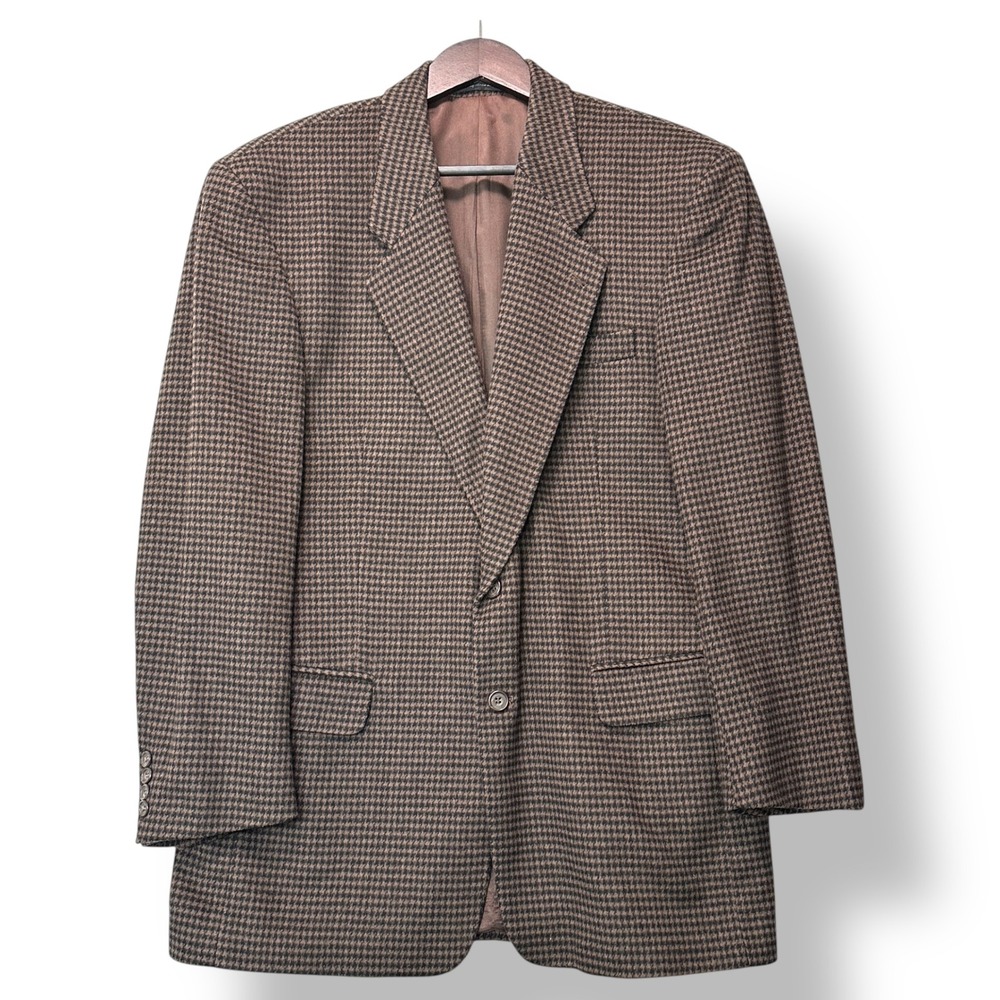 Gianfranco‎ Ruffini Italy Mens Sport Coat L 42 Cashmere Blend Houndstooth Blazer